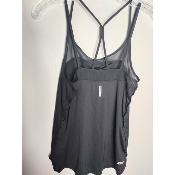 MTA Sports Women Black Racerback Tank Top with built in bra - Picture 4 of 5